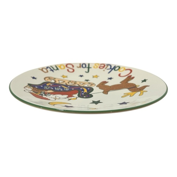 MIKASA Cookies for Santa Plate Red Green Rudolph Holiday Decor LIKE NEW - Picture 6 of 11